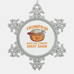 Halloween Trumpkin – Spooky Parodie Quote voor Hal Tin Sneeuwvlok Ornament