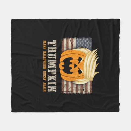 Halloween Trumpkin  US Flag Funny Fleece Deken (Voorkant (Horizontaal))