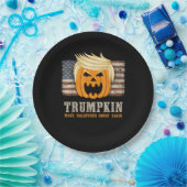 Halloween Trumpkin  US Flag Funny Papieren Bordje (Feest)