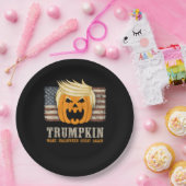 Halloween Trumpkin  US Flag Funny Papieren Bordje (Feest)