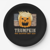 Halloween Trumpkin  US Flag Funny Papieren Bordje (Voorkant)