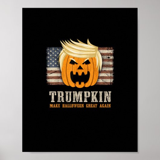 Halloween Trumpkin  US Flag Funny Poster (Voorkant)