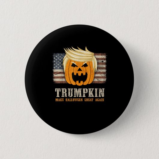 Halloween Trumpkin  US Flag Funny Ronde Button 5,7 Cm (Voorkant)