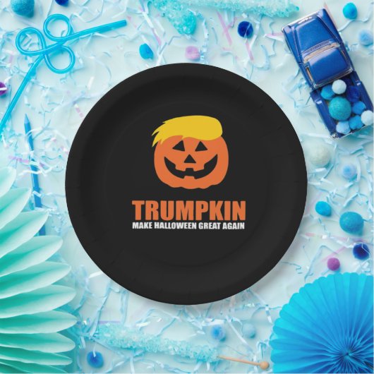 Halloween Trumpkin V2 Papieren Bordje (Feest)