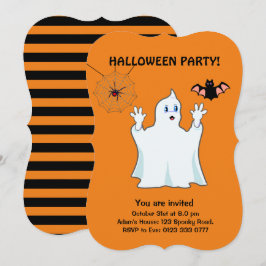 Halloween Trumpy Geest, Spin en Vleermuis Uitnodig Kaart