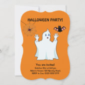 Halloween Trumpy Ghost, Spider & Bat Invitation Kaart (Voorkant)
