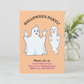 Halloween Trumpy & Munchy Ghosts Invitation Kaart (Staand voorkant)