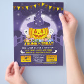 Halloween Trunk of Treat Cute Pumpkin Event Flyer (Hand)