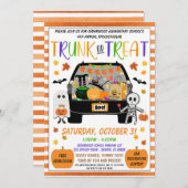Halloween Trunk of Treat Invite Kaart (Voorkant / Achterkant)