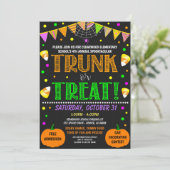 Halloween Trunk of Treat Invite Kaart (Staand voorkant)