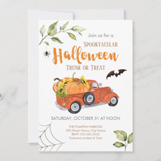 Halloween Trunk of Treat Kaart (Voorkant)