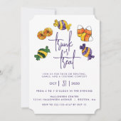 Halloween Trunk of Treat Paars Snoep Kaart (Voorkant)