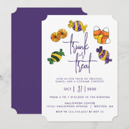 Halloween Trunk of Treat Paars Snoep Kaart