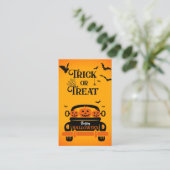 Halloween Trunk of Treat Sponsor Insert 100 Cards Visitekaartje (Staand voorkant)