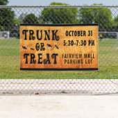 Halloween TRUNK OF TREAT Zwart Sinaasappel Spandoek (Insitu)