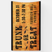 Halloween TRUNK OF TREAT Zwart Sinaasappel Spandoek (Verticaal)