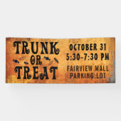 Halloween TRUNK OF TREAT Zwart Sinaasappel Spandoek (Horizontaal)