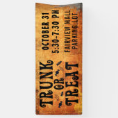 Halloween TRUNK OF TREAT Zwart Sinaasappel Spandoek (Verticaal)