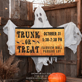 Halloween TRUNK OF TREAT Zwart Sinaasappel Spandoek