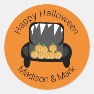 Halloween Trunk Snoep Pumpkin Halloween Favor Ronde Sticker