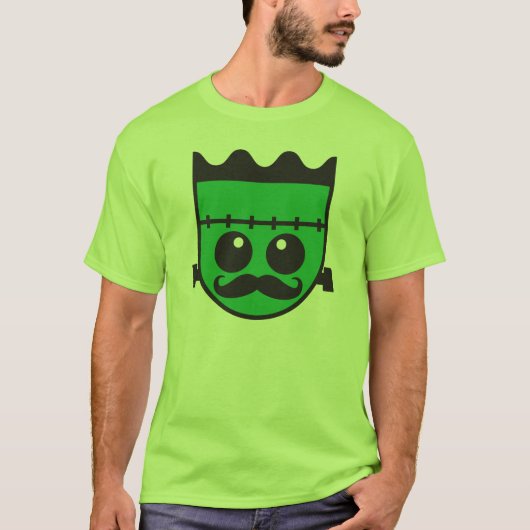 Halloween Tshirt FRANKINSTIEN n snor (Voorkant)