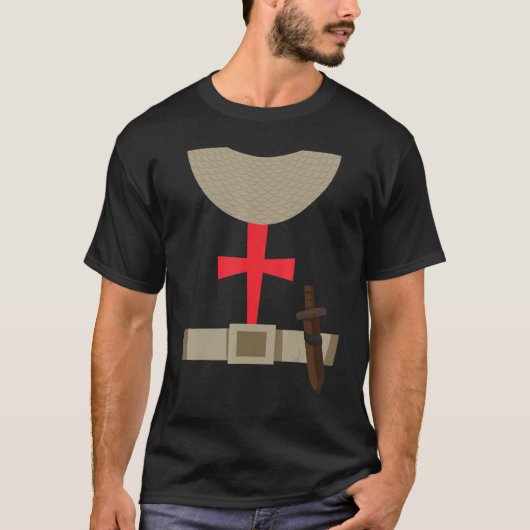 Halloween Tshirt Ridder Kostuum Armour Zwaard Suit (Voorkant)