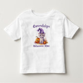Halloween Tshirt Schattigee Paarse Kitten Witch Pe (Voorkant)