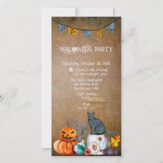 HALLOWEEN TUINFEEST FEESTDAGENKAART (Voorkant)