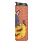 Halloween Tumbler Cat in Pumpkin Thermosbeker (Geroteerd rechts)