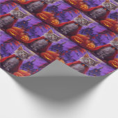 Halloween Turkse Angora Kat Vampier Pompoen eng Cadeaupapier (Hoek)