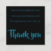 HALLOWEEN TURQUOISE ACHTERGROND VIERKANTE VISITEKAARTJE (Achterkant)