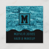 HALLOWEEN TURQUOISE ACHTERGROND VIERKANTE VISITEKAARTJE (Voorkant)