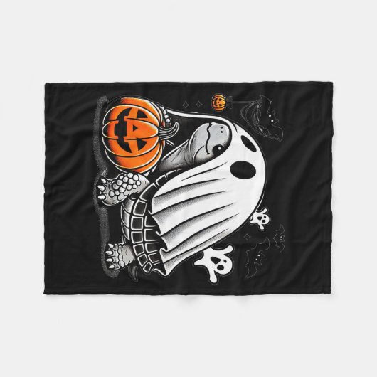 Halloween Turtle Ghost Pumpkin Costume Terran Tort Fleece Deken (Voorkant (Horizontaal))