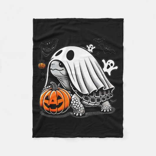 Halloween Turtle Ghost Pumpkin Costume Terran Tort Fleece Deken (Voorkant)