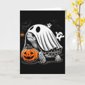 Halloween Turtle Ghost Pumpkin Costume Terran Tort Kaart (Gele Bloem)