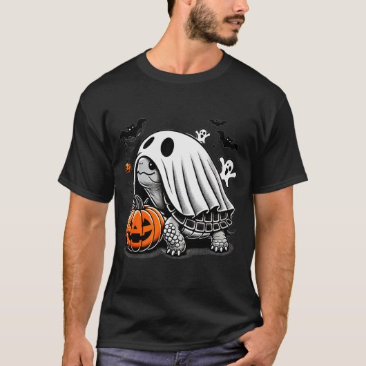 Halloween Turtle Ghost Pumpkin Costume Terran Tort T-shirt (Voorkant)