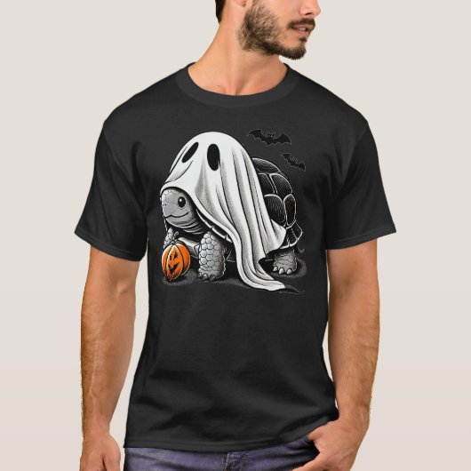 Halloween Turtle Ghost Pumpkin Costume Terrapin To T-shirt (Voorkant)