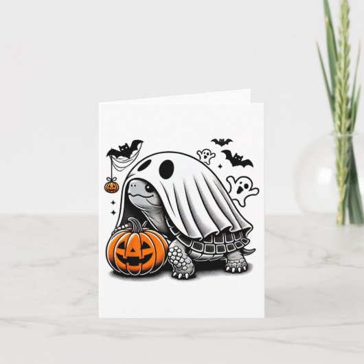 Halloween Turtle Ghost Pumpkin kostuum voor Terrap Kaart (Voorkant)