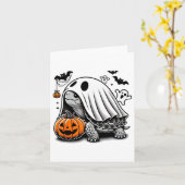 Halloween Turtle Ghost Pumpkin kostuum voor Terrap Kaart (Gele Bloem)