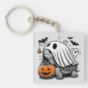 Halloween Turtle Ghost Pumpkin Terrapin Tortoise Sleutelhanger
