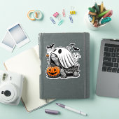 Halloween Turtle Ghost Pumpkin Terrapin Tortoise Sticker (iPad Cover)