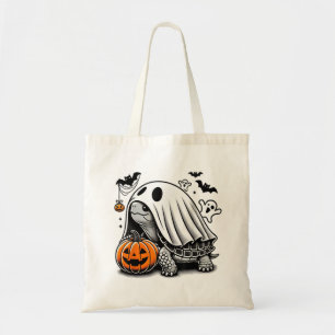 Halloween Turtle Ghost Pumpkin Terrapin Tortoise Tote Bag
