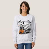 Halloween Turtle Ghost Pumpkin Terrapin Tortoise Trui (Voorkant volledig)