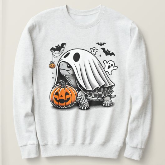 Halloween Turtle Ghost Pumpkin Terrapin Tortoise Trui (Design voorkant)