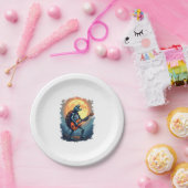 Halloween Turtle Skeleton Rocker T-shirt voor Musi Papieren Bordje (Feest)