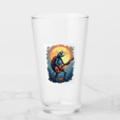 Halloween Turtle Skeleton Rocker Tee for Music Lov Glas (Voorkant)