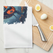 Halloween Turtle Skeleton Rocker Tee for Music Lov Theedoek (Quarter Fold)