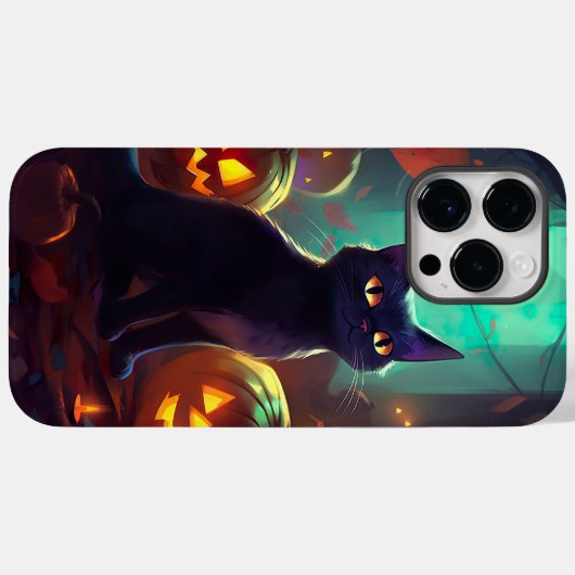 Halloween Tuxedo Cat met pompoenen eng Case-Mate iPhone Case (Achterkant (horizontaal))