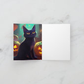 Halloween Tuxedo Cat met pompoenen eng Kaart (Binnen)