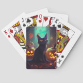 Halloween Tuxedo Cat met pompoenen eng Pokerkaarten (Achterkant)